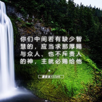 Picture 05 - 雅 各 书 1:5 CUVS - 你 们 中 间 若 有 缺 少 智 慧 的 ， - Bible Verse Picture