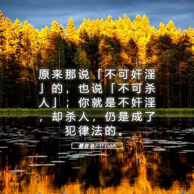 Picture 05 - 雅 各 书 2:11 CUVS - 原 来 那 说 「 不 可 奸 淫 」 的 ， - Bible Verse Picture