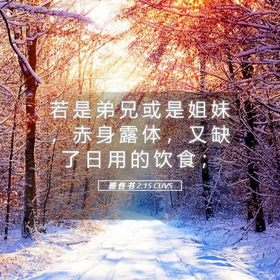 Picture 05 - 雅 各 书 2:15 CUVS - 若 是 弟 兄 或 是 姐 妹 ， 赤 身 露 - Bible Verse Picture