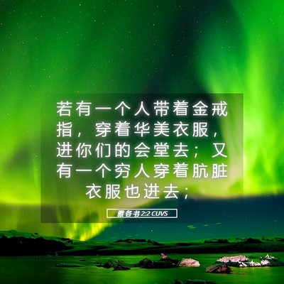 Picture 05 - 雅 各 书 2:2 CUVS - 若 有 一 个 人 带 着 金 戒 指 ， 穿 - Bible Verse Picture