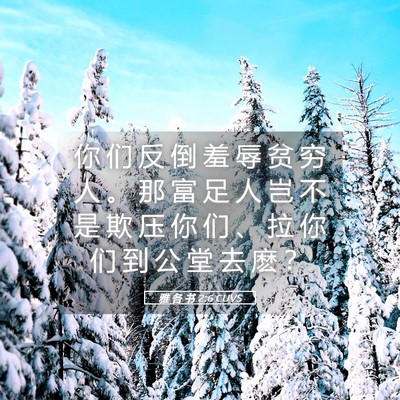 Picture 05 - 雅 各 书 2:6 CUVS - 你 们 反 倒 羞 辱 贫 穷 人 。 那 富 - Bible Verse Picture