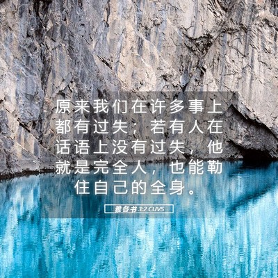 Picture 05 - 雅 各 书 3:2 CUVS - 原 来 我 们 在 许 多 事 上 都 有 过 - Bible Verse Picture