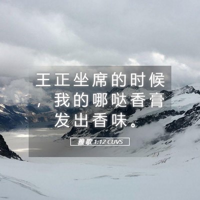 Picture 05 - 雅 歌 1:12 CUVS - 王 正 坐 席 的 时 候 ， 我 的 哪 哒 - Bible Verse Picture