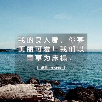 Picture 05 - 雅 歌 1:16 CUVS - 我 的 良 人 哪 ， 你 甚 美 丽 可 爱 - Bible Verse Picture