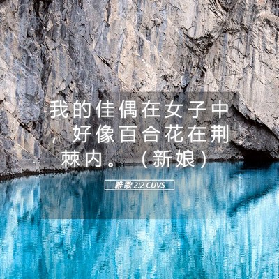 Picture 05 - 雅 歌 2:2 CUVS - 我 的 佳 偶 在 女 子 中 ， 好 像 百 - Bible Verse Picture