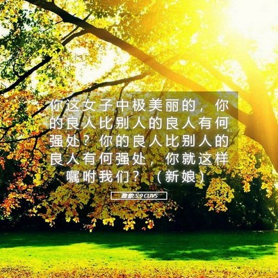 Picture 05 - 雅 歌 5:9 CUVS - 你 这 女 子 中 极 美 丽 的 ， 你 的 - Bible Verse Picture