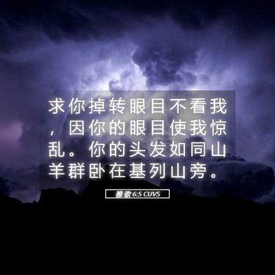 Picture 05 - 雅 歌 6:5 CUVS - 求 你 掉 转 眼 目 不 看 我 ， 因 你 - Bible Verse Picture