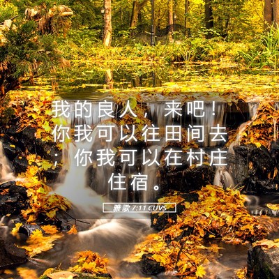 Picture 05 - 雅 歌 7:11 CUVS - 我 的 良 人 ， 来 吧 ！ 你 我 可 以 - Bible Verse Picture