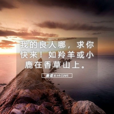Picture 05 - 雅 歌 8:14 CUVS - 我 的 良 人 哪 ， 求 你 快 来 ！ 如 - Bible Verse Picture