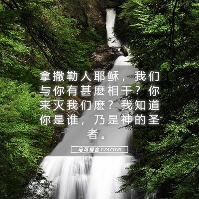 Picture 05 - 马 可 福 音 1:24 CUVS - 拿 撒 勒 人 耶 稣 ， 我 们 与 你 有 - Bible Verse Picture