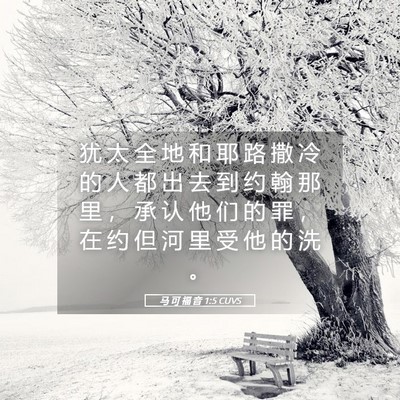 Picture 05 - 马 可 福 音 1:5 CUVS - 犹 太 全 地 和 耶 路 撒 冷 的 人 都 - Bible Verse Picture