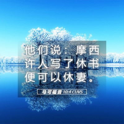 Picture 05 - 马 可 福 音 10:4 CUVS - 他 们 说 ： 摩 西 许 人 写 了 休 书 - Bible Verse Picture