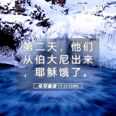Picture 05 - 马 可 福 音 11:12 CUVS - 第 二 天 ， 他 们 从 伯 大 尼 出 来 - Bible Verse Picture
