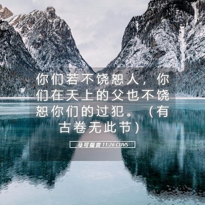 Picture 05 - 马 可 福 音 11:26 CUVS - 你 们 若 不 饶 恕 人 ， 你 们 在 天 - Bible Verse Picture