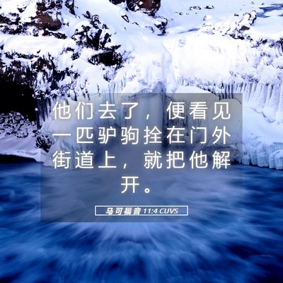 Picture 05 - 马 可 福 音 11:4 CUVS - 他 们 去 了 ， 便 看 见 一 匹 驴 驹 - Bible Verse Picture