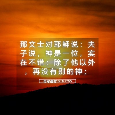 Picture 05 - 马 可 福 音 12:32 CUVS - 那 文 士 对 耶 稣 说 ： 夫 子 说 ， - Bible Verse Picture