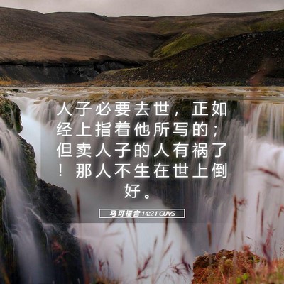 Picture 05 - 马 可 福 音 14:21 CUVS - 人 子 必 要 去 世 ， 正 如 经 上 指 - Bible Verse Picture