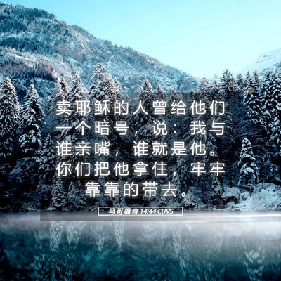 Picture 05 - 马 可 福 音 14:44 CUVS - 卖 耶 稣 的 人 曾 给 他 们 一 个 暗 - Bible Verse Picture
