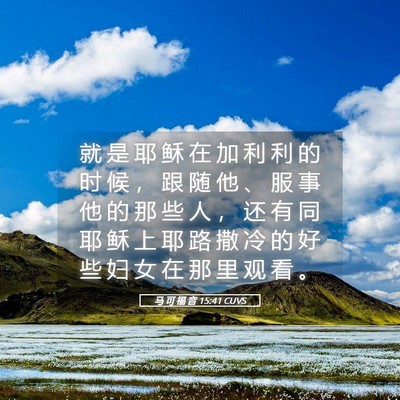 Picture 05 - 马 可 福 音 15:41 CUVS - 就 是 耶 稣 在 加 利 利 的 时 候 ， - Bible Verse Picture