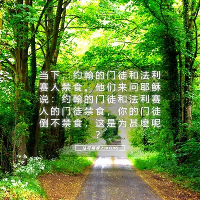 Picture 05 - 马 可 福 音 2:18 CUVS - 当 下 ， 约 翰 的 门 徒 和 法 利 赛 - Bible Verse Picture