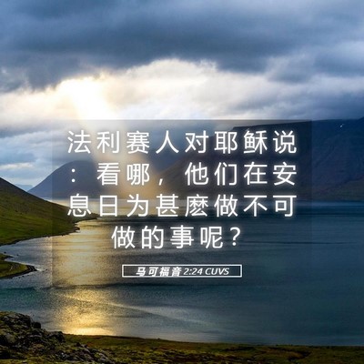 Picture 05 - 马 可 福 音 2:24 CUVS - 法 利 赛 人 对 耶 稣 说 ： 看 哪 ， - Bible Verse Picture