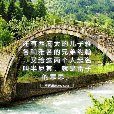 Picture 05 - 马 可 福 音 3:17 CUVS - 还 有 西 庇 太 的 儿 子 雅 各 和 雅 - Bible Verse Picture