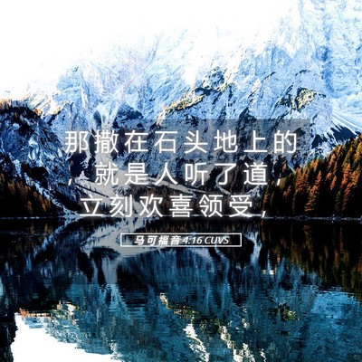 Picture 05 - 马 可 福 音 4:16 CUVS - 那 撒 在 石 头 地 上 的 ， 就 是 人 - Bible Verse Picture