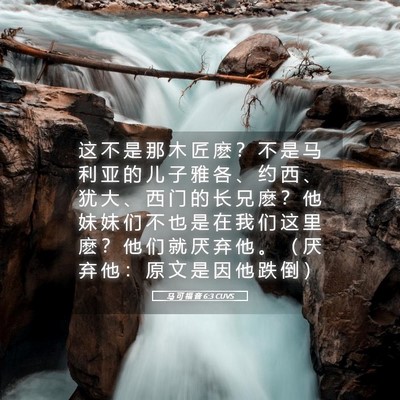 Picture 05 - 马 可 福 音 6:3 CUVS - 这 不 是 那 木 匠 麽 ？ 不 是 马 利 - Bible Verse Picture