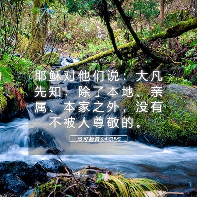 Picture 05 - 马 可 福 音 6:4 CUVS - 耶 稣 对 他 们 说 ： 大 凡 先 知 ， - Bible Verse Picture