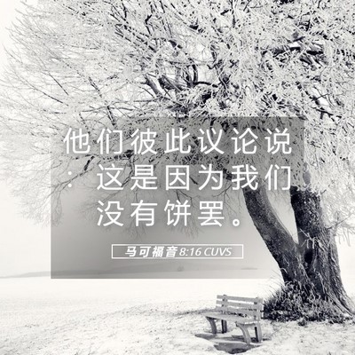 Picture 05 - 马 可 福 音 8:16 CUVS - 他 们 彼 此 议 论 说 ： 这 是 因 为 - Bible Verse Picture