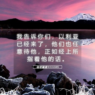 Picture 05 - 马 可 福 音 9:13 CUVS - 我 告 诉 你 们 ， 以 利 亚 已 经 来 - Bible Verse Picture