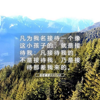 Picture 05 - 马 可 福 音 9:37 CUVS - 凡 为 我 名 接 待 一 个 像 这 小 孩 - Bible Verse Picture