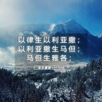 Picture 05 - 马 太 福 音 1:15 CUVS - 以 律 生 以 利 亚 撒 ； 以 利 亚 撒 - Bible Verse Picture