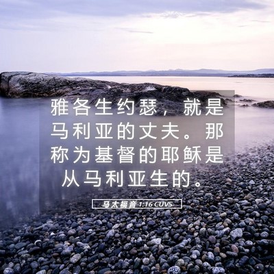 Picture 05 - 马 太 福 音 1:16 CUVS - 雅 各 生 约 瑟 ， 就 是 马 利 亚 的 - Bible Verse Picture