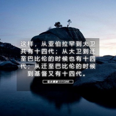 Picture 05 - 马 太 福 音 1:17 CUVS - 这 样 ， 从 亚 伯 拉 罕 到 大 卫 共 - Bible Verse Picture