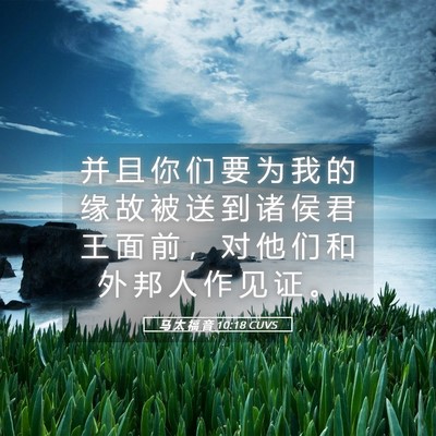 Picture 05 - 马 太 福 音 10:18 CUVS - 并 且 你 们 要 为 我 的 缘 故 被 送 - Bible Verse Picture