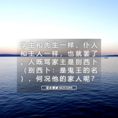 Picture 05 - 马 太 福 音 10:25 CUVS - 学 生 和 先 生 一 样 ， 仆 人 和 主 - Bible Verse Picture