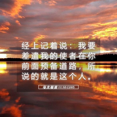 Picture 05 - 马 太 福 音 11:10 CUVS - 经 上 记 着 说 ： 我 要 差 遣 我 的 - Bible Verse Picture