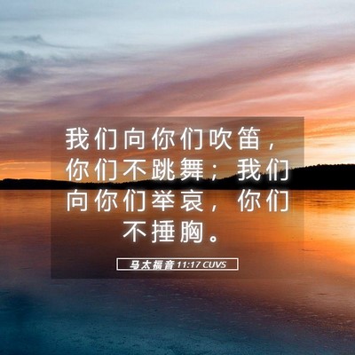 Picture 05 - 马 太 福 音 11:17 CUVS - 我 们 向 你 们 吹 笛 ， 你 们 不 跳 - Bible Verse Picture