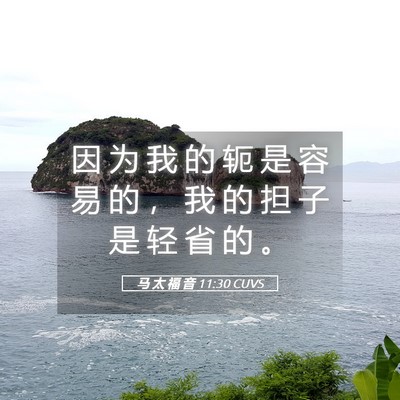 Picture 05 - 马 太 福 音 11:30 CUVS - 因 为 我 的 轭 是 容 易 的 ， 我 的 - Bible Verse Picture