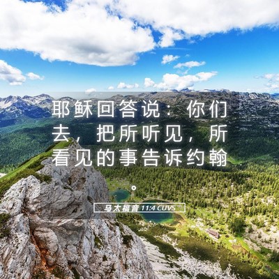 Picture 05 - 马 太 福 音 11:4 CUVS - 耶 稣 回 答 说 ： 你 们 去 ， 把 所 - Bible Verse Picture