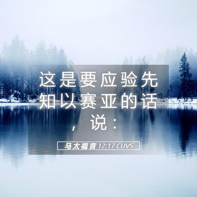 Picture 05 - 马 太 福 音 12:17 CUVS - 这 是 要 应 验 先 知 以 赛 亚 的 话 - Bible Verse Picture