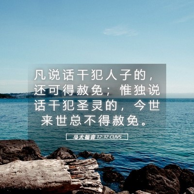 Picture 05 - 马 太 福 音 12:32 CUVS - 凡 说 话 干 犯 人 子 的 ， 还 可 得 - Bible Verse Picture