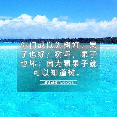 Picture 05 - 马 太 福 音 12:33 CUVS - 你 们 或 以 为 树 好 ， 果 子 也 好 - Bible Verse Picture