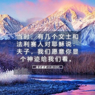 Picture 05 - 马 太 福 音 12:38 CUVS - 当 时 ， 有 几 个 文 士 和 法 利 赛 - Bible Verse Picture