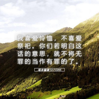 Picture 05 - 马 太 福 音 12:7 CUVS - 我 喜 爱 怜 恤 ， 不 喜 爱 祭 祀 。 - Bible Verse Picture