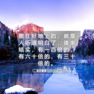 Picture 05 - 马 太 福 音 13:23 CUVS - 撒 在 好 地 上 的 ， 就 是 人 听 道 - Bible Verse Picture