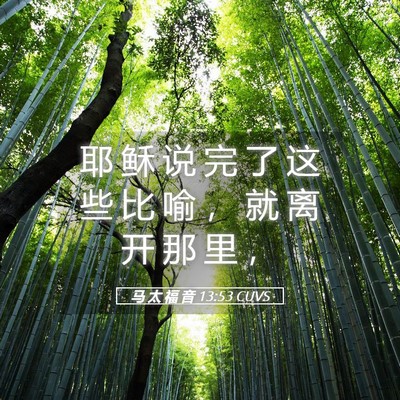 Picture 05 - 马 太 福 音 13:53 CUVS - 耶 稣 说 完 了 这 些 比 喻 , 就 离 - Bible Verse Picture