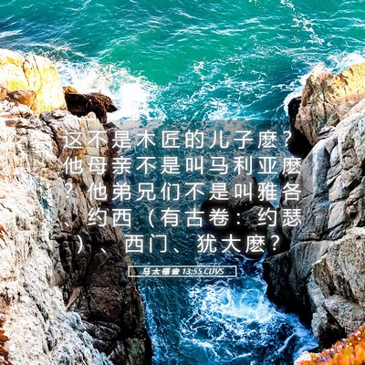 Picture 05 - 马 太 福 音 13:55 CUVS - 这 不 是 木 匠 的 儿 子 麽 ？ 他 母 - Bible Verse Picture