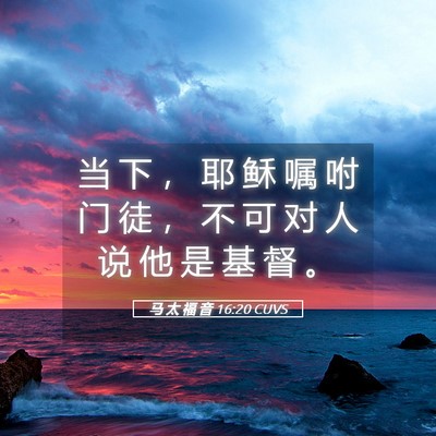 Picture 05 - 马 太 福 音 16:20 CUVS - 当 下 ， 耶 稣 嘱 咐 门 徒 ， 不 可 - Bible Verse Picture